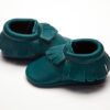 Peacock Moccs – Eco-Friendly Soft Leather Moccasins Baby Shoes by Wolfie and Willow (2)